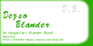 dezso blander business card